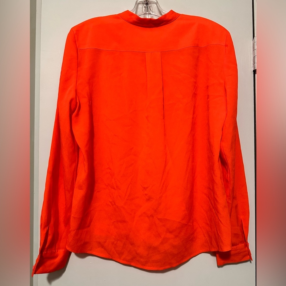 Gianni Bini neon orange long sleeve blouse size M - Picture 3 of 6